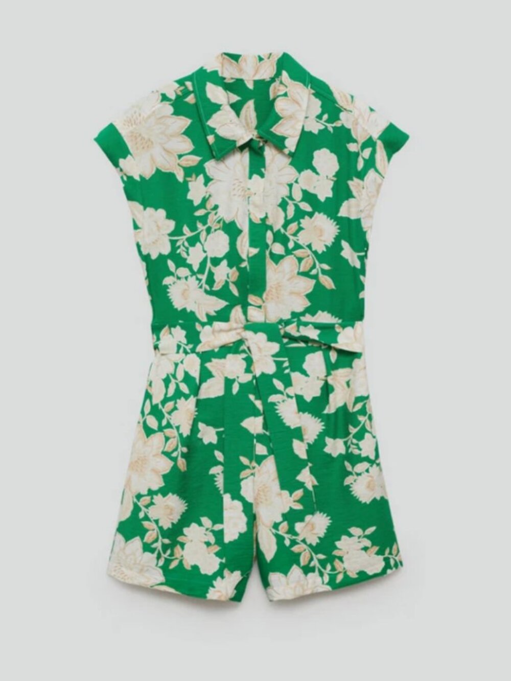 MNG Green Floral Romper, XS. So cute!
